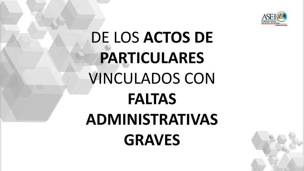 DE LOS ACTOS DE PARTICULARES VINCULADOS CON FALTAS ADMINISTRATIVAS GRAVES