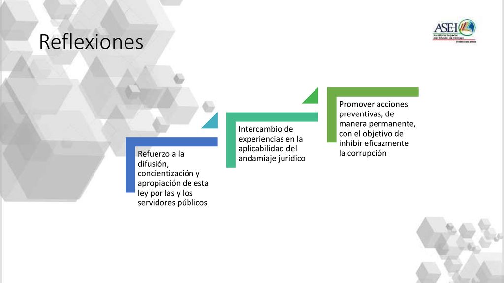 Reflexiones Refuerzo a la difusión, concientización y apropiación de esta ley por las y los servidores públicos.