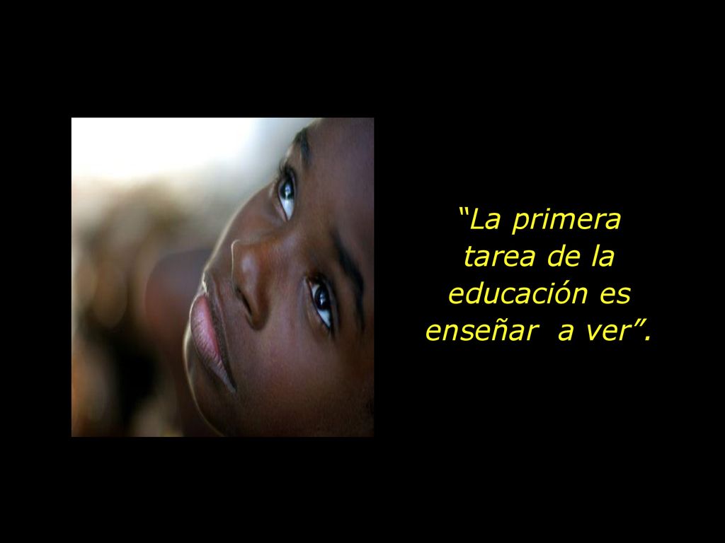 La primera tarea de la educación es enseñar a ver .