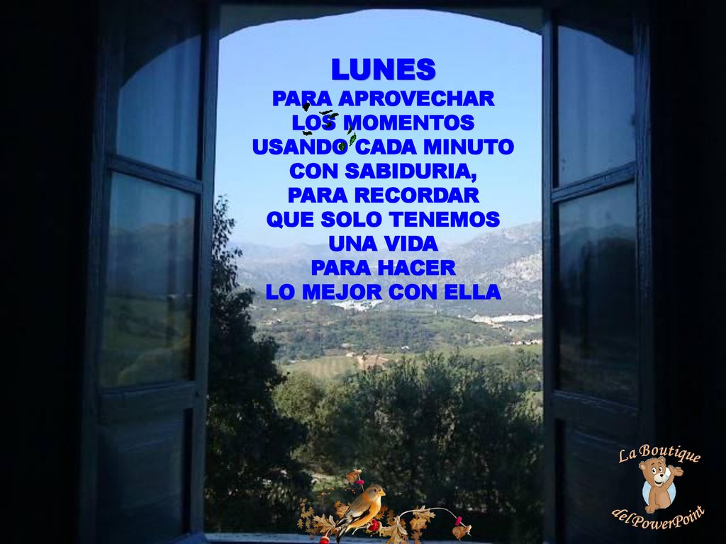 LUNES PARA APROVECHAR LOS MOMENTOS USANDO CADA MINUTO CON SABIDURIA,
