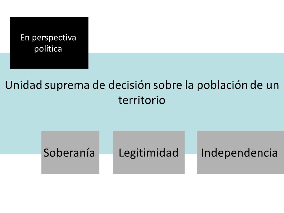 Unidad suprema de decisión sobre la población de un territorio