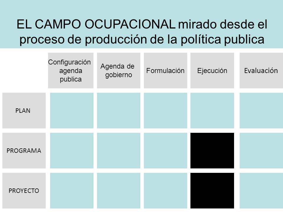 EL CAMPO OCUPACIONAL mirado desde el proceso de producción de la política publica