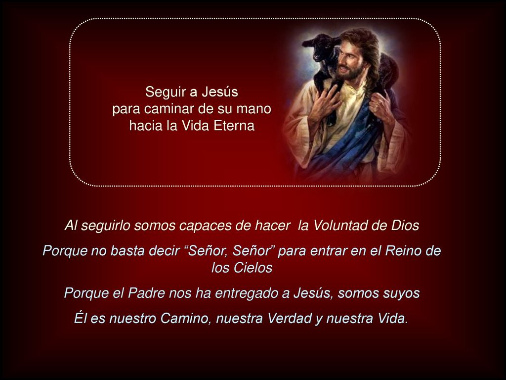 Al seguirlo somos capaces de hacer la Voluntad de Dios