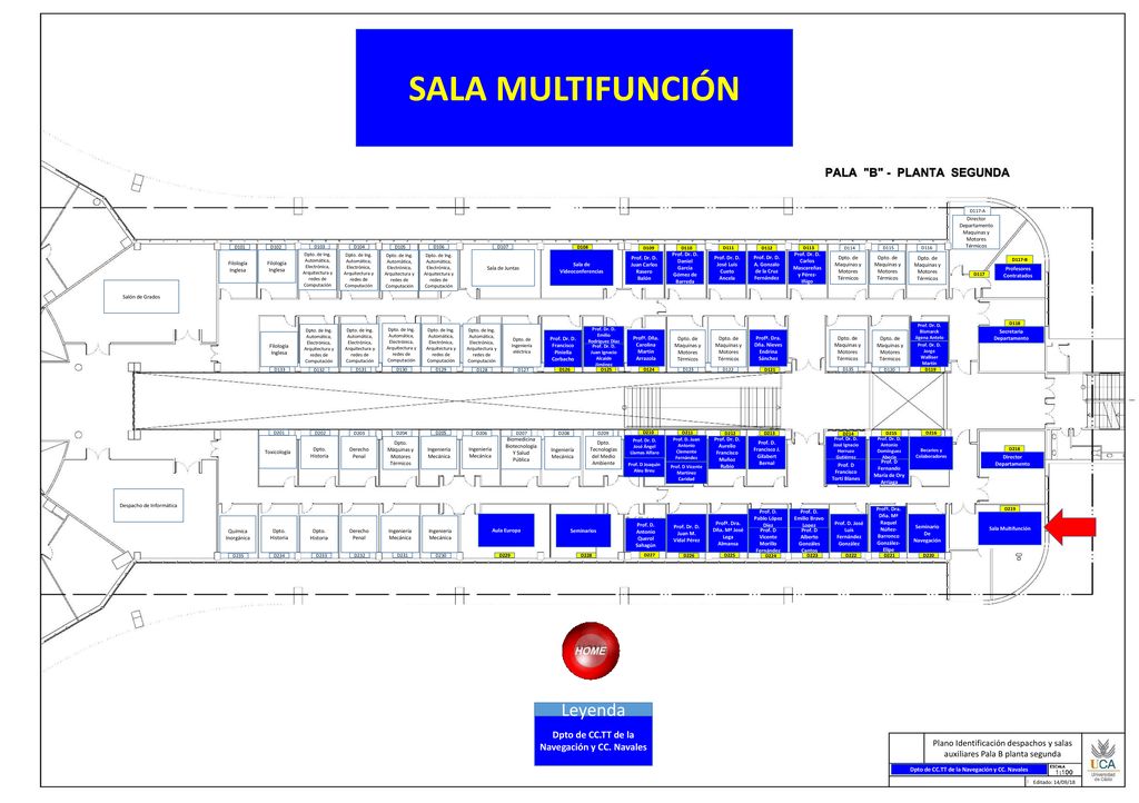 SALA MULTIFUNCIÓN Leyenda Dpto de CC.TT de la Navegación y CC. Navales