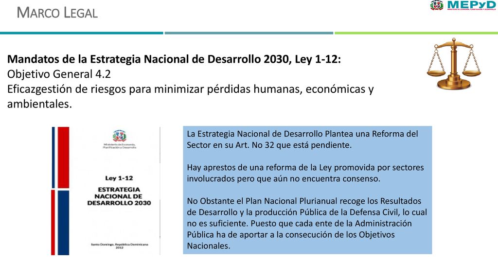 Marco Legal Mandatos de la Estrategia Nacional de Desarrollo 2030, Ley 1-12: Objetivo General 4.2.