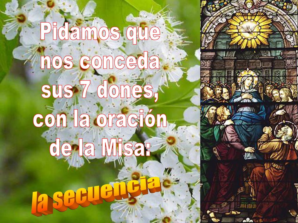 Pidamos que nos conceda sus 7 dones, con la oración de la Misa: la secuencia