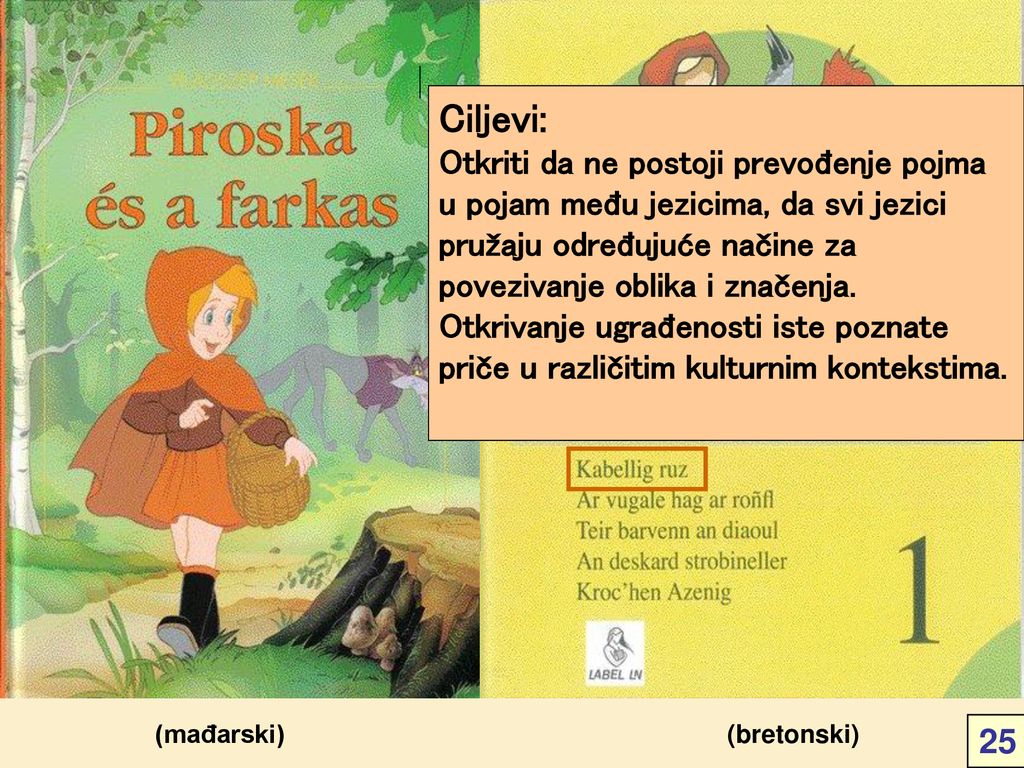 Ciljevi: Otkriti da ne postoji prevođenje pojma u pojam među jezicima, da svi jezici pružaju određujuće načine za povezivanje oblika i značenja.