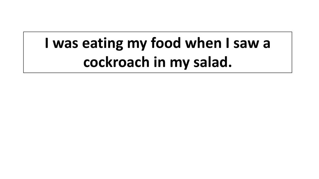 I was eating my food when I saw a cockroach in my salad.