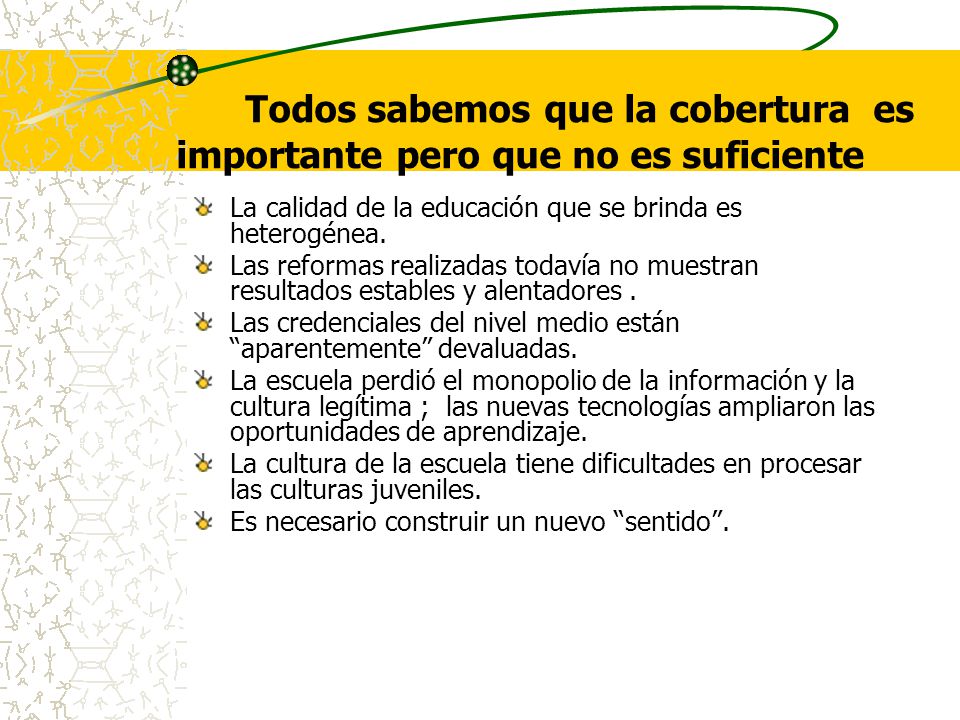 Todos sabemos que la cobertura es importante pero que no es suficiente