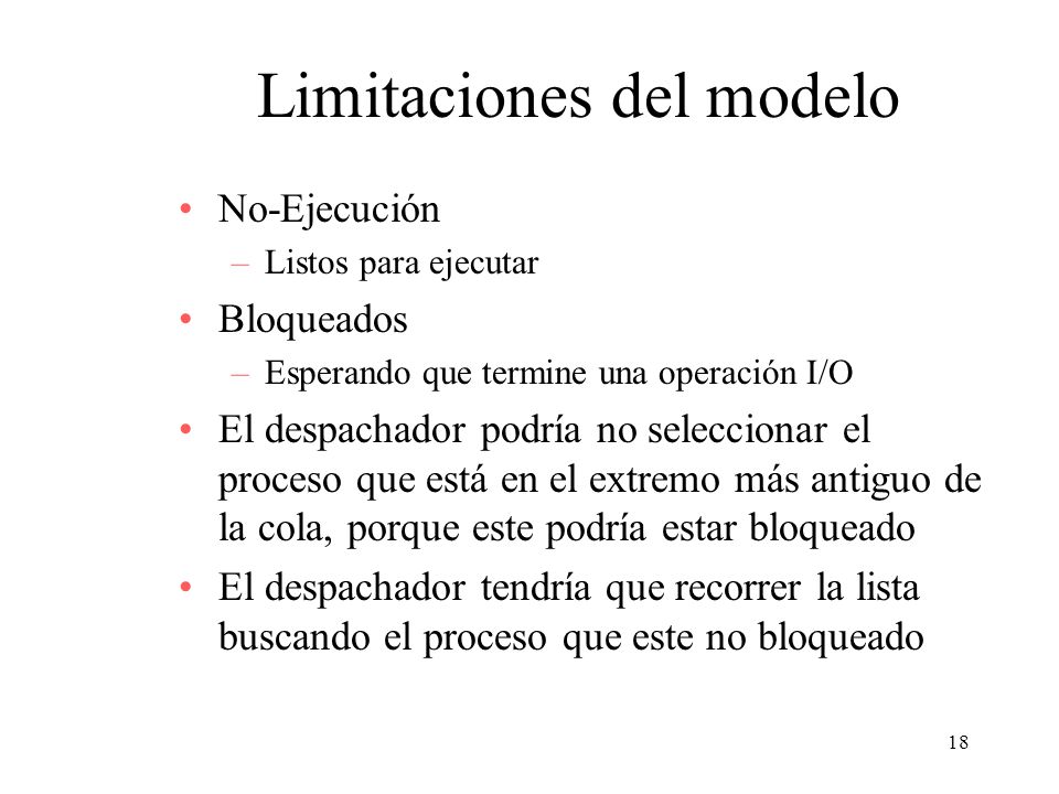 Limitaciones del modelo