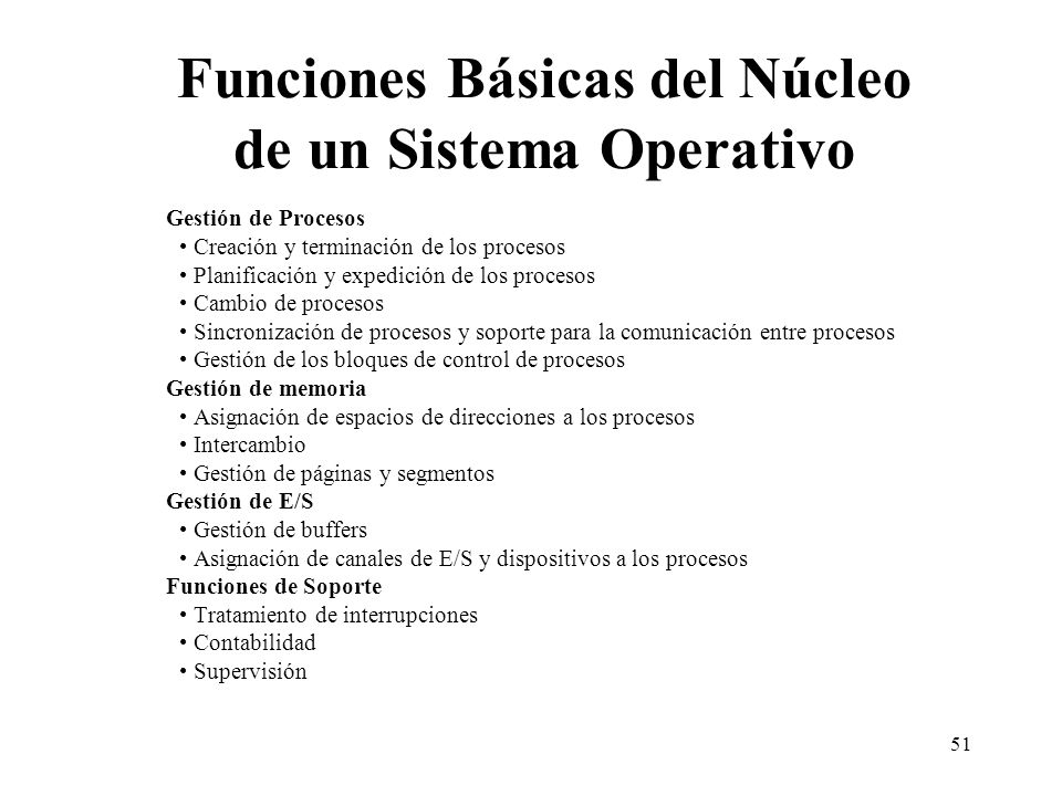 Funciones Básicas del Núcleo de un Sistema Operativo