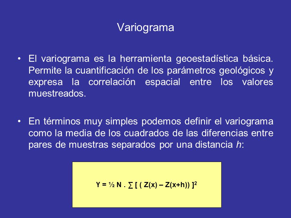 Ү = ½ N . ∑ [ ( Z(x) – Z(x+h)) ]2