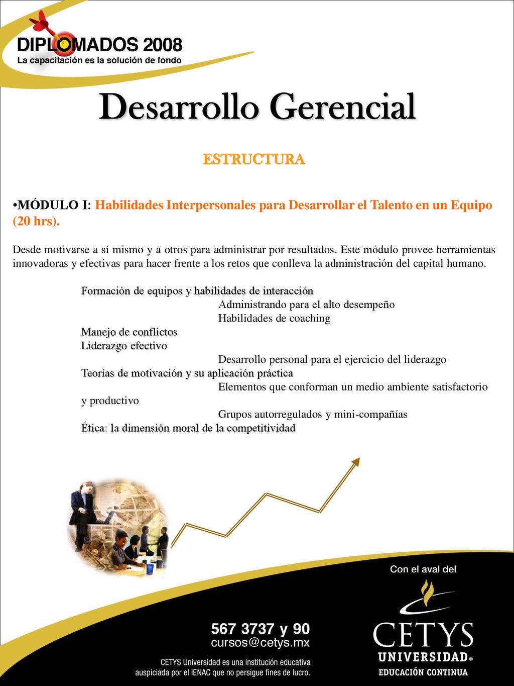 ESTRUCTURA MÓDULO I: Habilidades Interpersonales para Desarrollar el Talento en un Equipo (20 hrs).