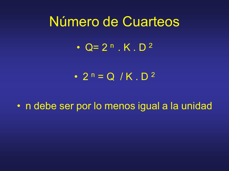 n debe ser por lo menos igual a la unidad