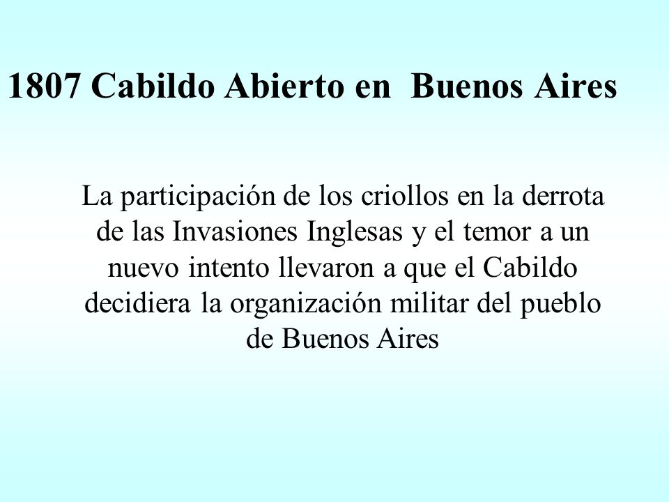 1807 Cabildo Abierto en Buenos Aires