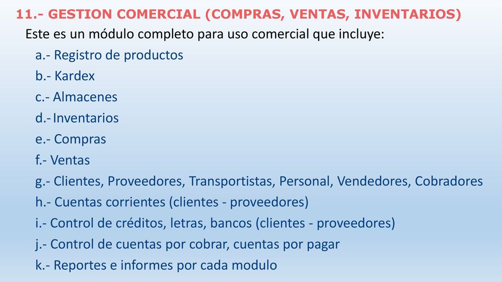 Este es un módulo completo para uso comercial que incluye: