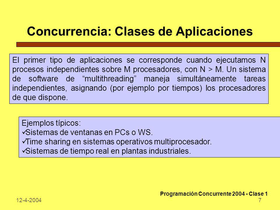 Concurrencia: Clases de Aplicaciones