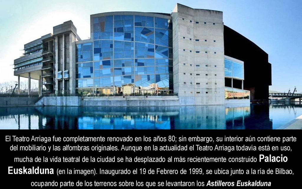El Teatro Arriaga fue completamente renovado en los años 80; sin embargo, su interior aún contiene parte del mobiliario y las alfombras originales.