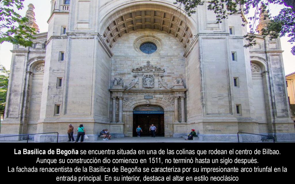 La Basílica de Begoña se encuentra situada en una de las colinas que rodean el centro de Bilbao. Aunque su construcción dio comienzo en 1511, no terminó hasta un siglo después.
