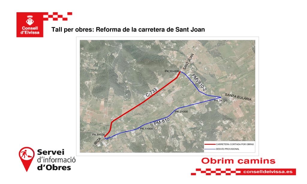 Tall per obres: Reforma de la carretera de Sant Joan