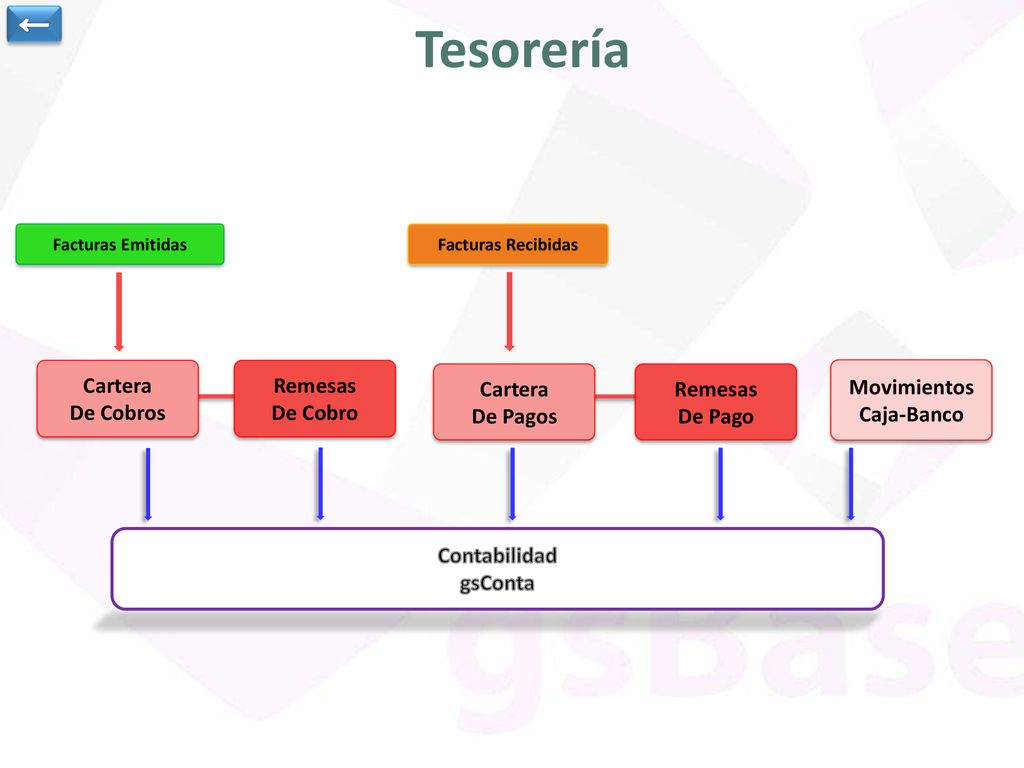 Tesorería ← Cartera De Cobros Remesas De Cobro Cartera De Pagos
