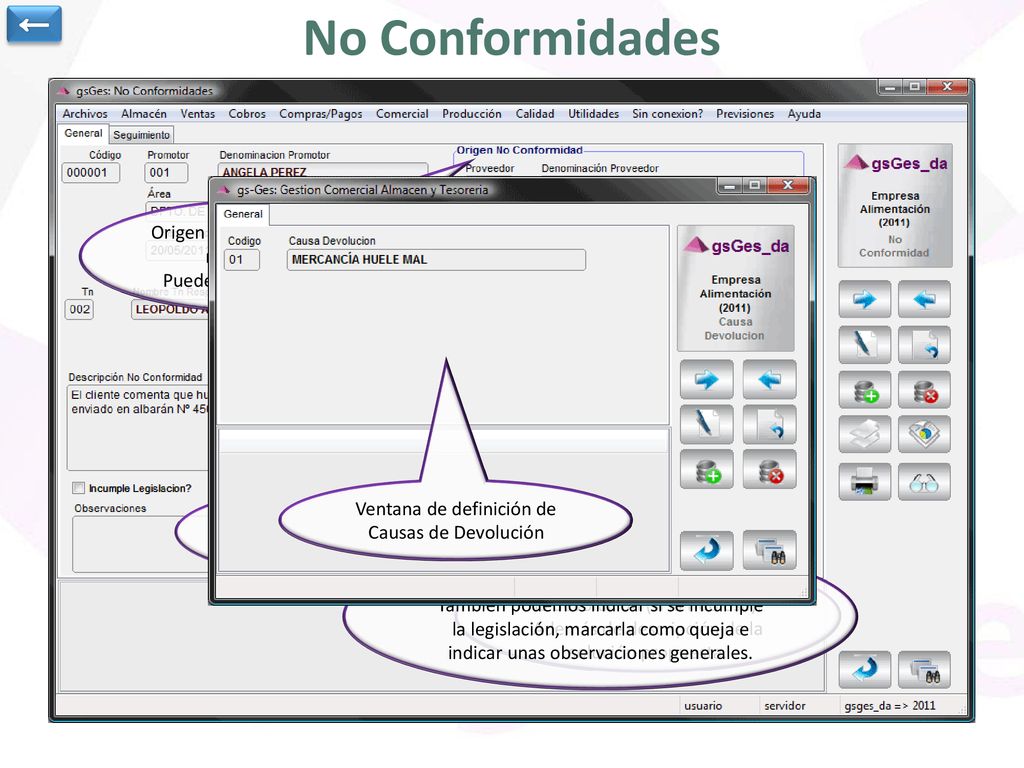 No Conformidades ← Quién crea (promueve) la No Conformidad