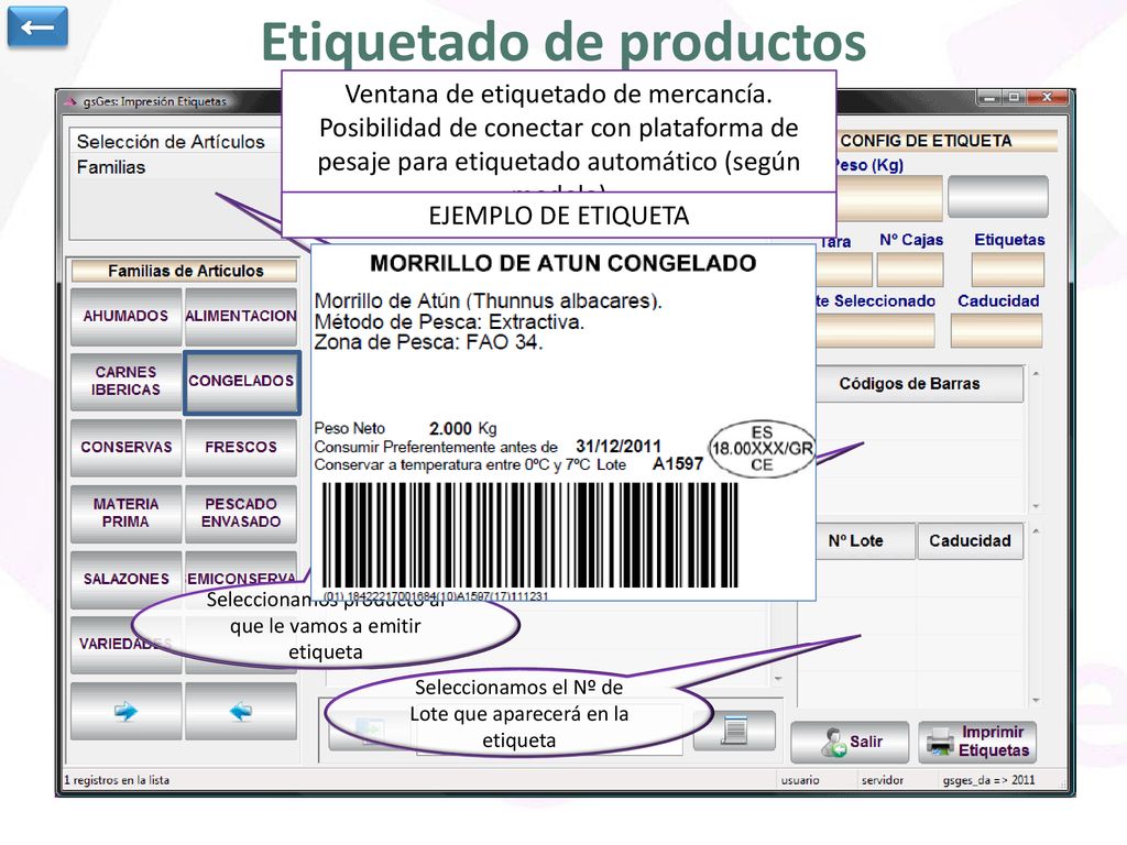 Etiquetado de productos