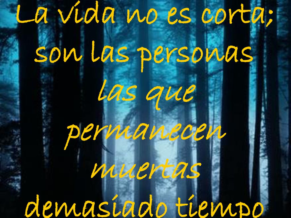 La vida no es corta; son las personas las que permanecen muertas demasiado tiempo