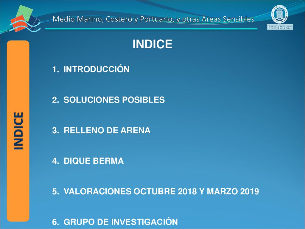 Medio Marino, Costero y Portuario, y otras Áreas Sensibles
