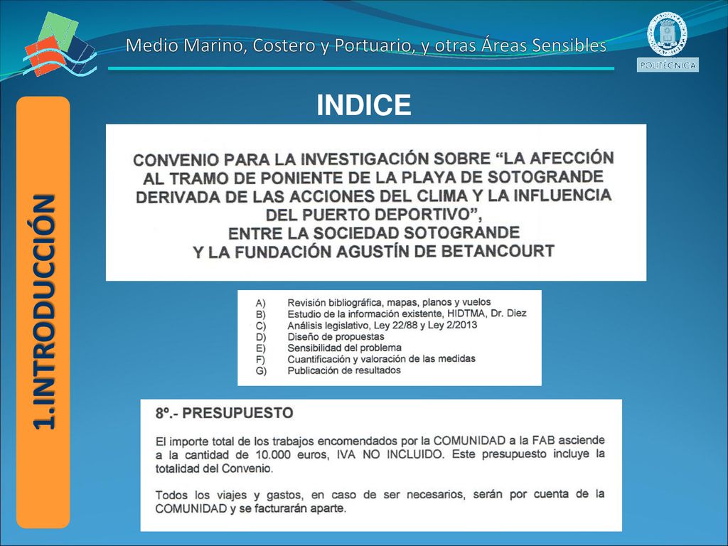 Medio Marino, Costero y Portuario, y otras Áreas Sensibles