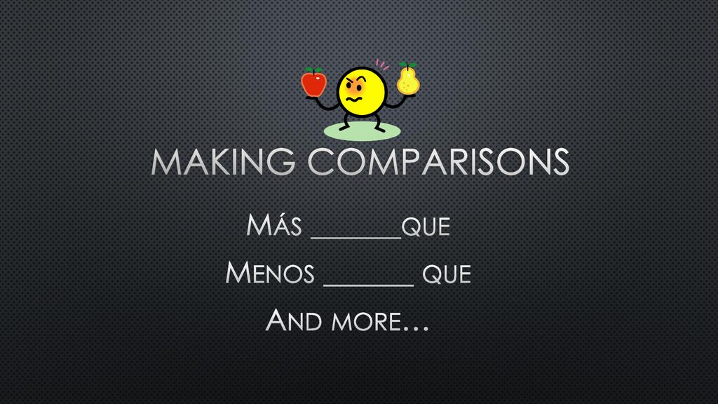 Más ______que Menos ______ que And more…