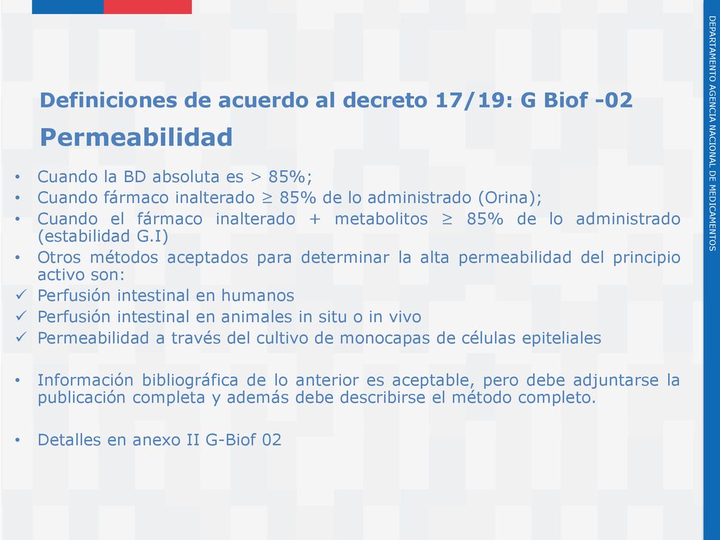 Permeabilidad Definiciones de acuerdo al decreto 17/19: G Biof -02