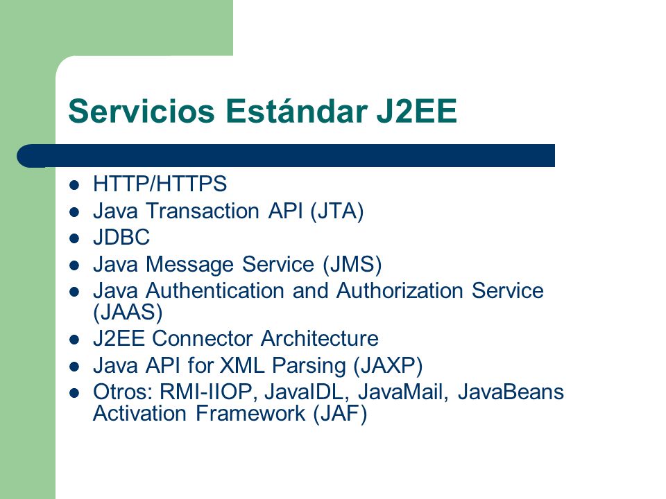 Servicios Estándar J2EE