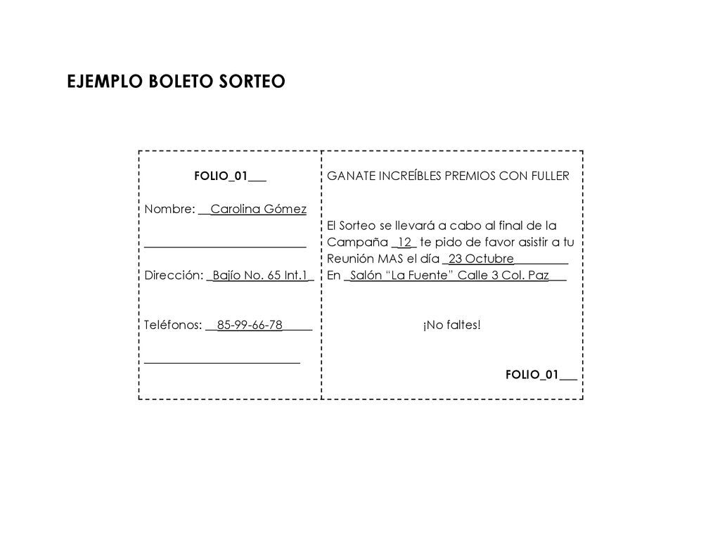 EJEMPLO BOLETO SORTEO FOLIO_01___ Nombre: __Carolina Gómez