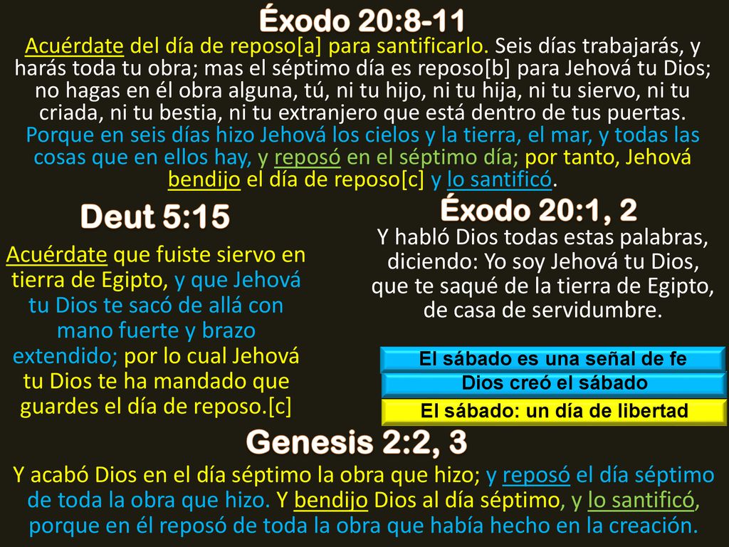 El sábado es una señal de fe El sábado: un día de libertad