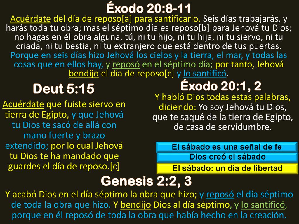 El sábado es una señal de fe El sábado: un día de libertad