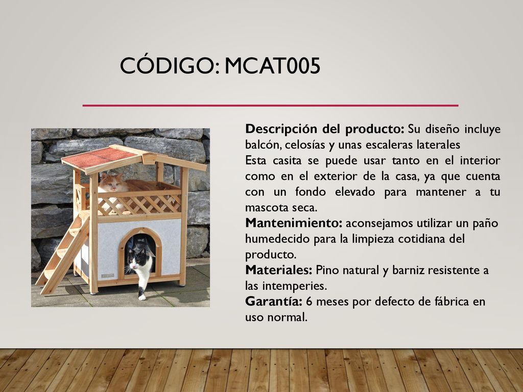 Código: mcat005 Descripción del producto: Su diseño incluye balcón, celosías y unas escaleras laterales.