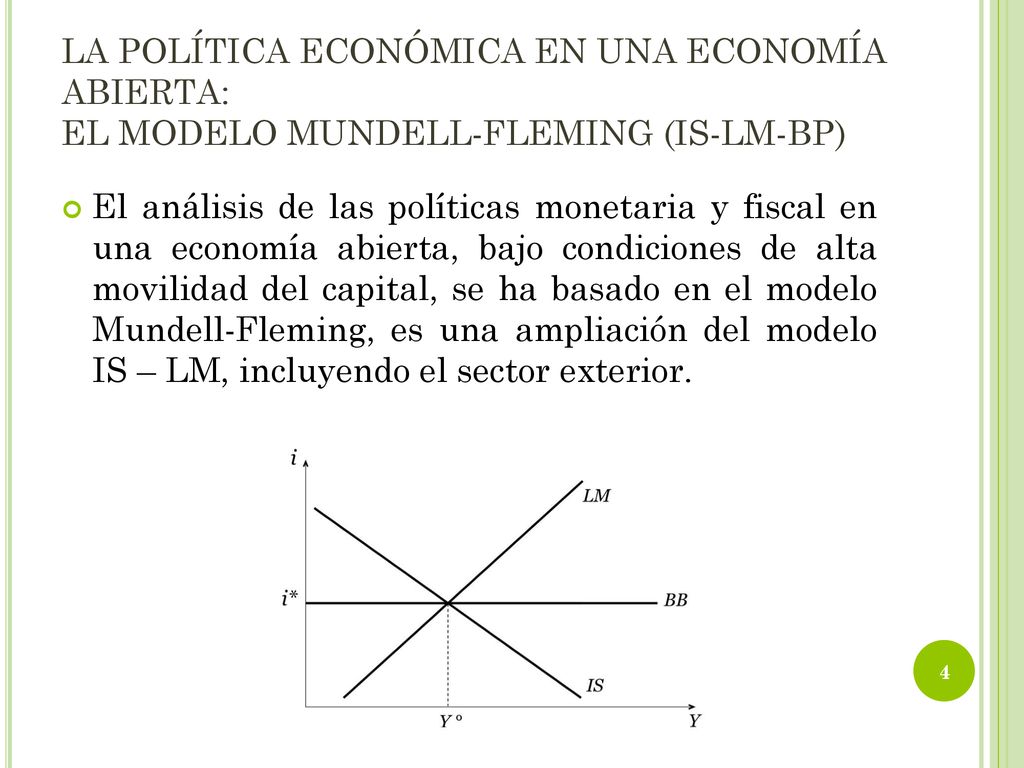 LA POLÍTICA ECONÓMICA EN UNA ECONOMÍA ABIERTA: EL MODELO MUNDELL-FLEMING (IS-LM-BP)
