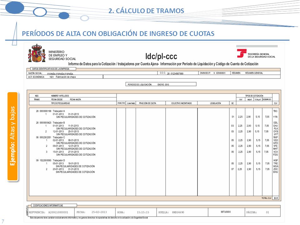 Períodos de alta con obligación de ingreso de cuotas