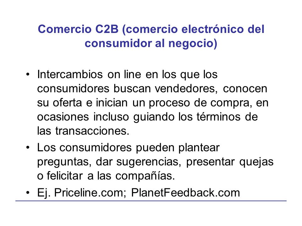 Comercio C2B (comercio electrónico del consumidor al negocio)
