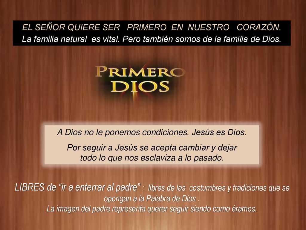 EL SEÑOR QUIERE SER PRIMERO EN NUESTRO CORAZÓN.