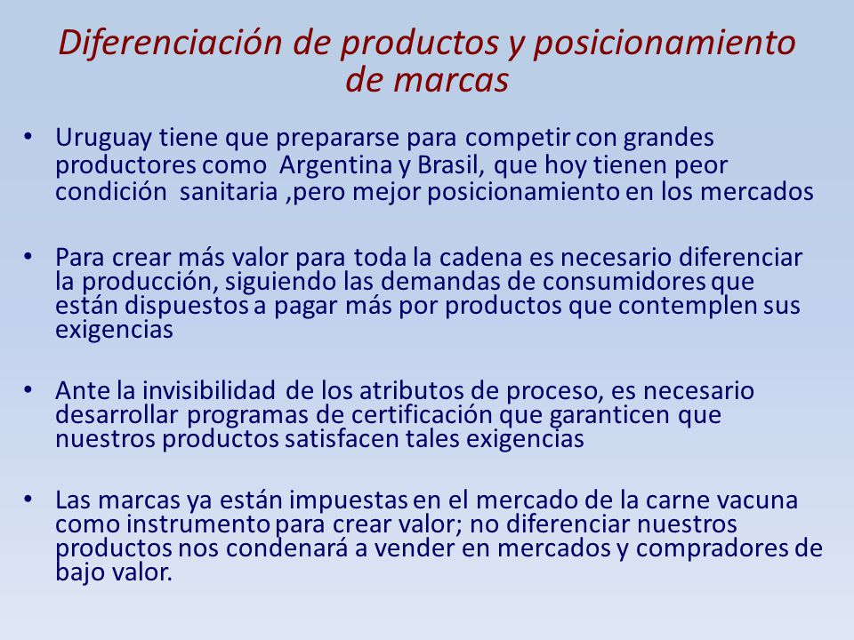Diferenciación de productos y posicionamiento de marcas