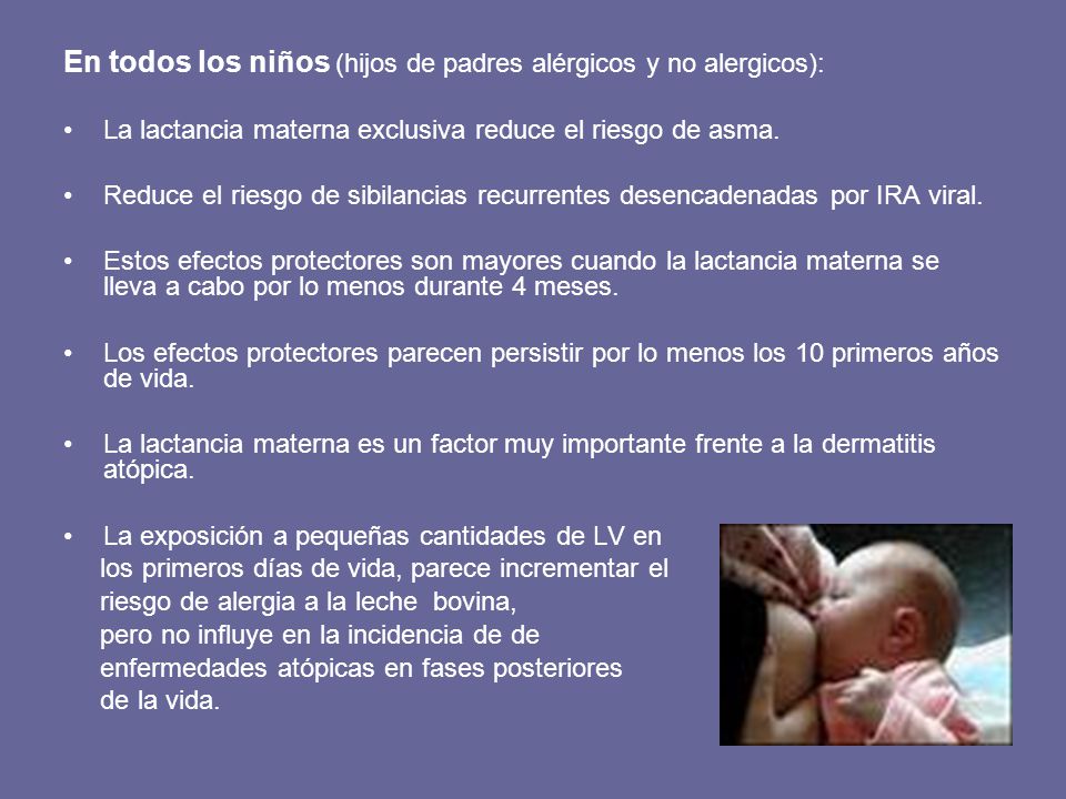 En todos los niños (hijos de padres alérgicos y no alergicos):