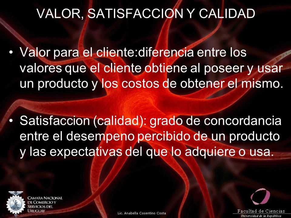 VALOR, SATISFACCION Y CALIDAD