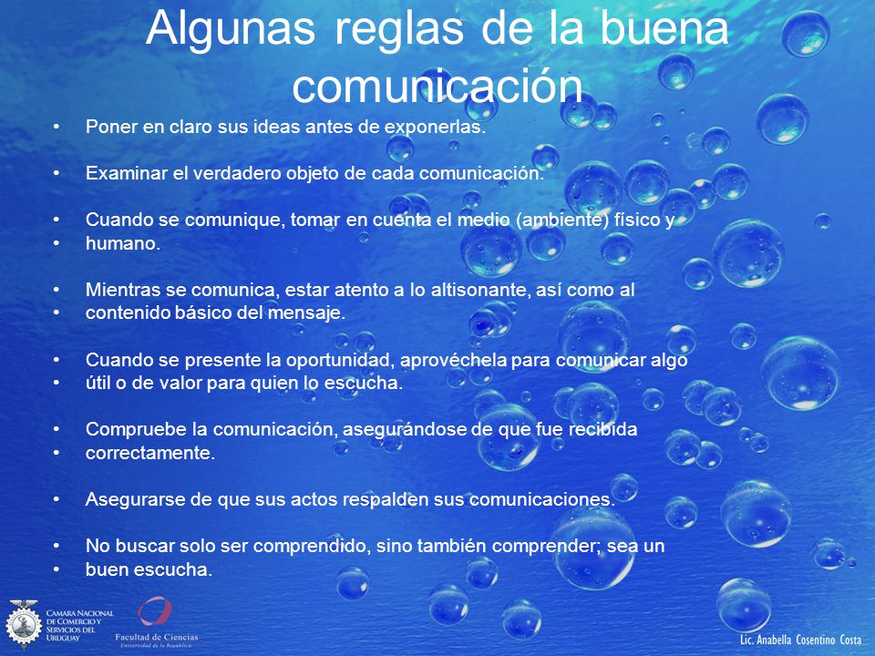 Algunas reglas de la buena comunicación