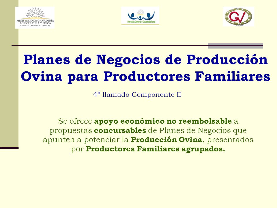 Planes de Negocios de Producción Ovina para Productores Familiares