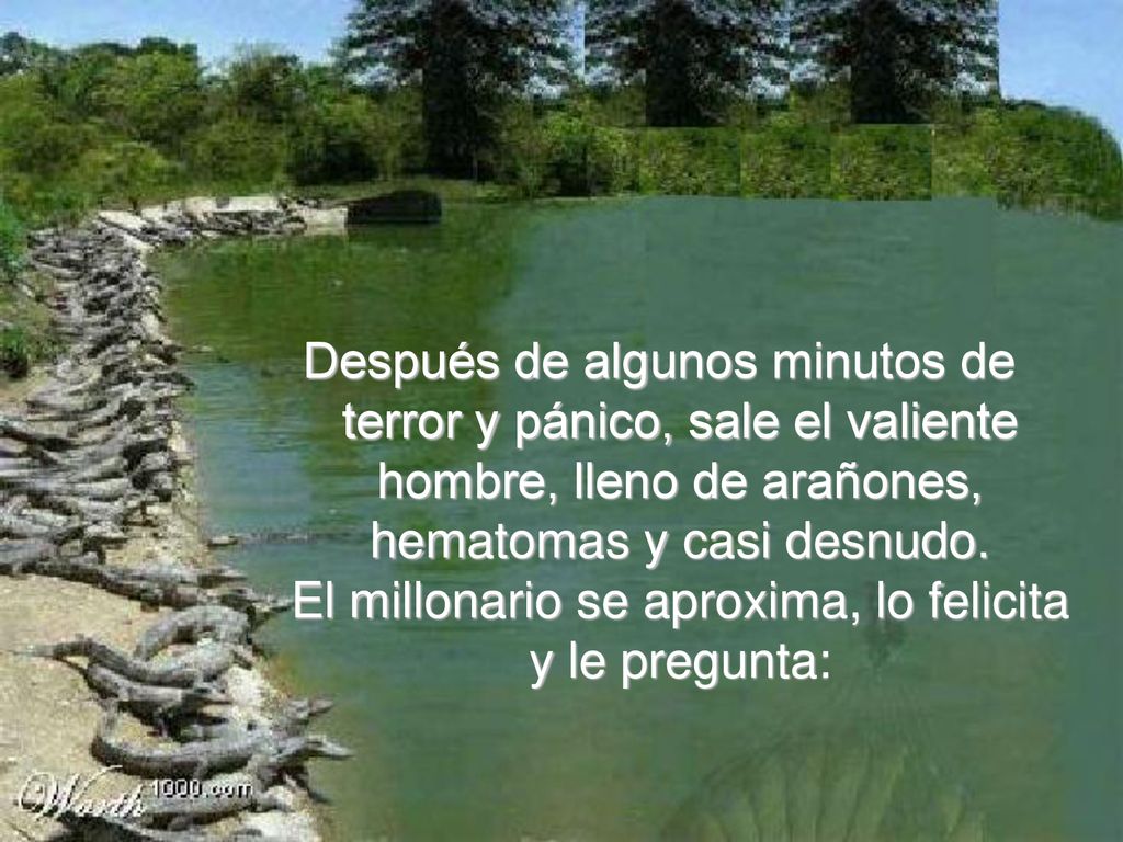 Después de algunos minutos de terror y pánico, sale el valiente hombre, lleno de arañones, hematomas y casi desnudo.