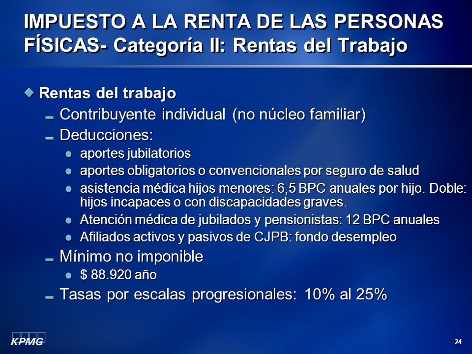 IMPUESTO A LA RENTA DE LAS PERSONAS FÍSICAS- Categoría II: Rentas del Trabajo
