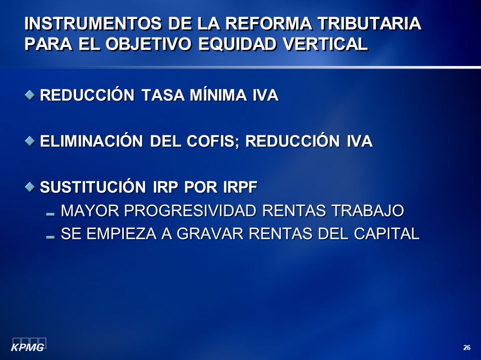 INSTRUMENTOS DE LA REFORMA TRIBUTARIA PARA EL OBJETIVO EQUIDAD VERTICAL