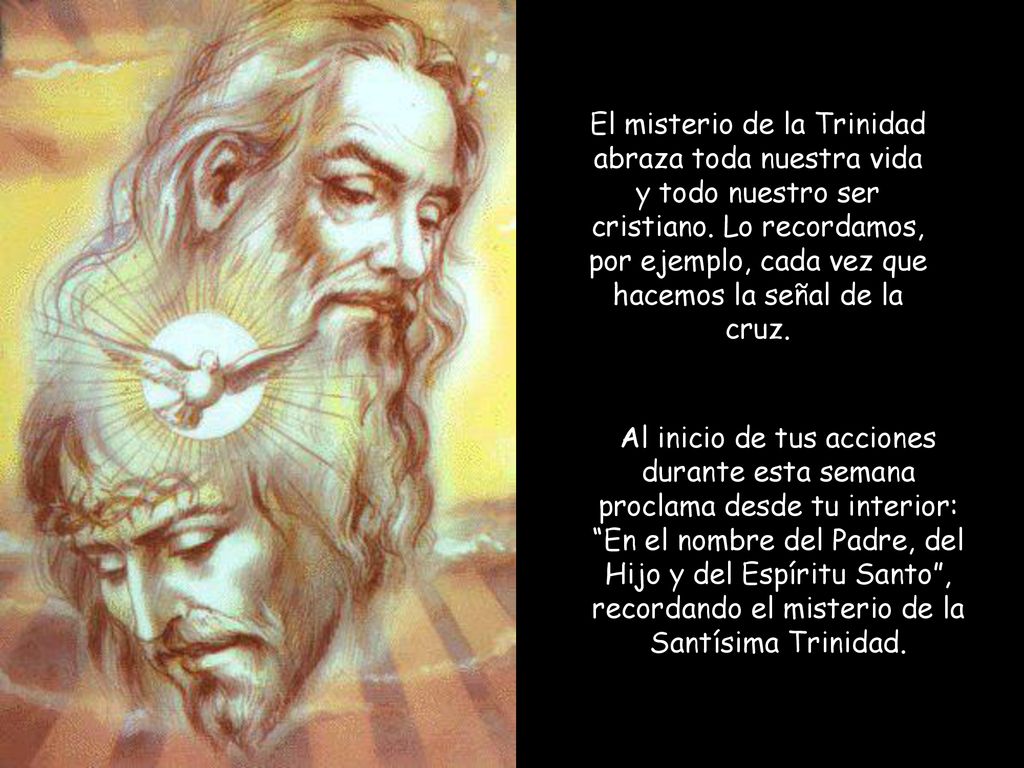 El misterio de la Trinidad abraza toda nuestra vida y todo nuestro ser cristiano. Lo recordamos, por ejemplo, cada vez que hacemos la señal de la cruz.